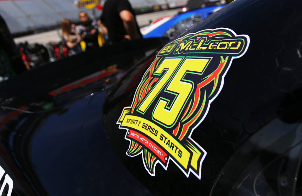 BJ McLeod 75th NASCAR Xfinity start logo