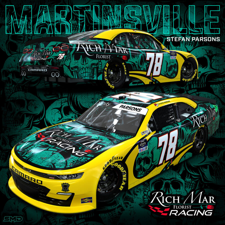 2022 NASCAR Xfinity Series Rich Mar Florist Paint Scheme Design - Stefan Parsons