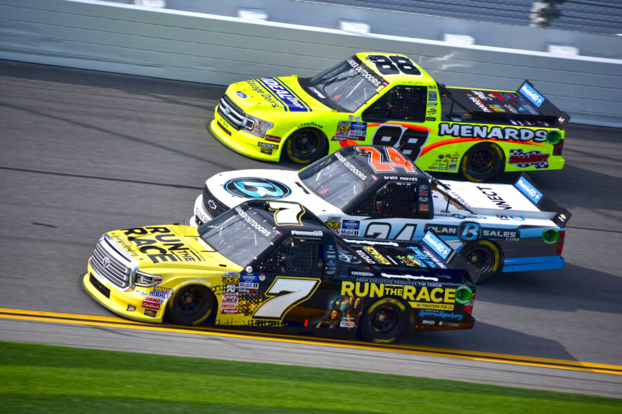 2019 Korbin Forrester Run The Race paint scheme for Daytona. Tim Tebow Executive Producer of Run The Race.