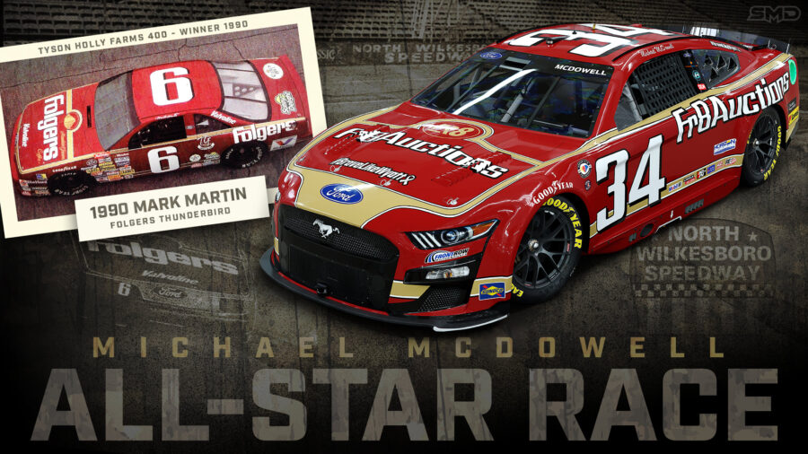 2023 NASCAR Cup Series Fr8Auctions Throwback Paint Scheme Design - Michael McDowell