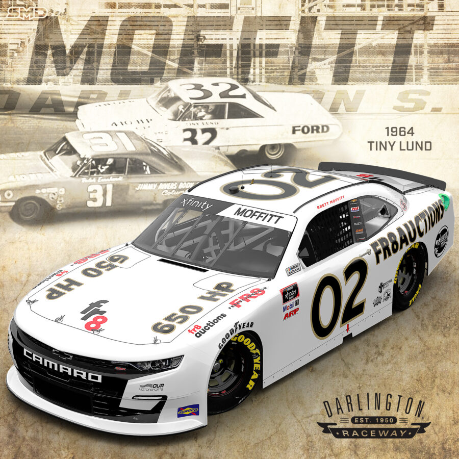 2021 NASCAR Xfinity Series Darlington Throwback Paint Scheme Design - Brett Moffitt (Darlington)