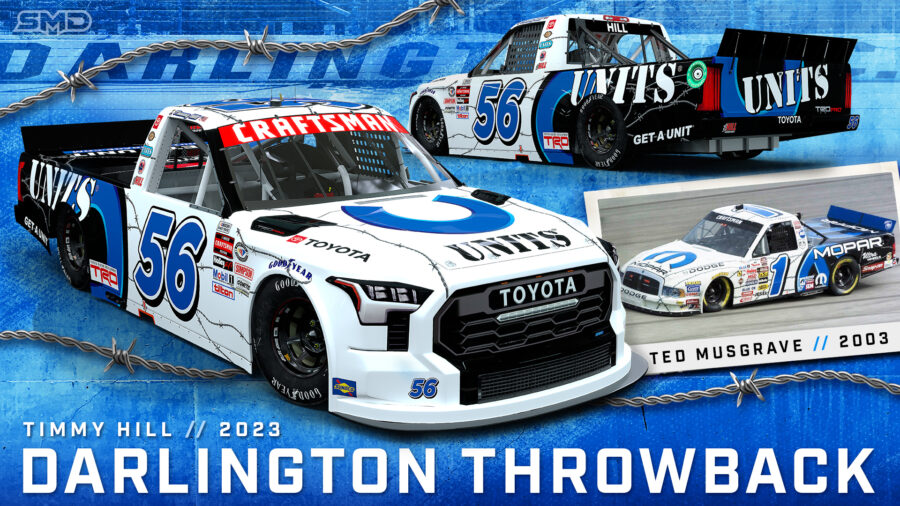 2023 NASCAR Craftsman Truck Series UNITS Darlington Throwback Paint Scheme Design - Timmy Hill