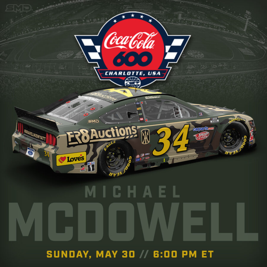 2021 Monster Energy NASCAR Cup Series Fr8Auctions Coke 600 Paint Scheme Design - Michael McDowell