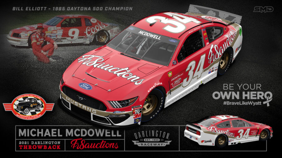 2021 Monster Energy NASCAR Cup Series Fr8Auctions Darlington Throwback Paint Scheme Design - Michael McDowell